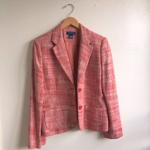 ANN TAYLOR, BLAZER, SALMON/PINK